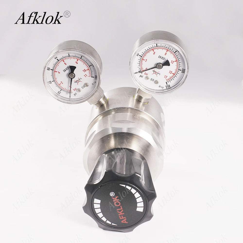 

Регуляторы давления AFKLOK из нержавеющей стали 316L для кислорода, азота, водорода 1/4 NPT Cv0.08