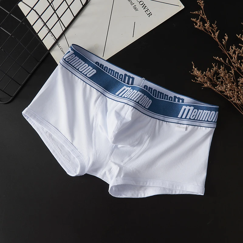 Trendy men's underwear sexy low waist tight comfortable breathable boxer pants pure cotton youth sports