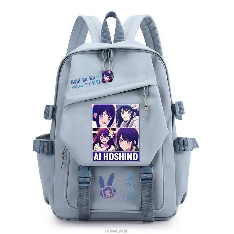 Ai Hoshino Anime Mochilas para Meninas, Mochila Escolar de Nylon Multibolso para Estudantes, Laptop Kawaii Feminino, Anime, Meninas