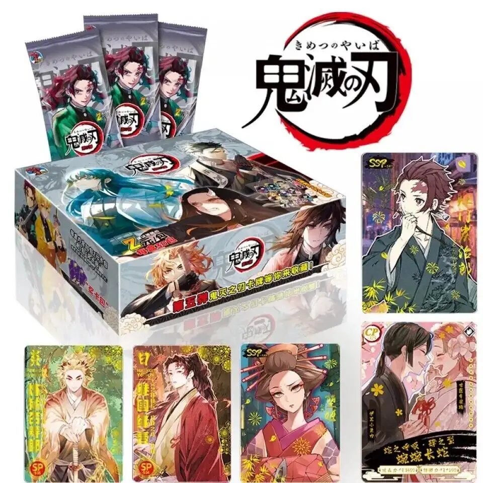 Demon Slayer Card Kamado Tanjirou Agatsuma Zenitsu Kamado Nezuko Special Package Years Collection Cards Children Toys Gifts