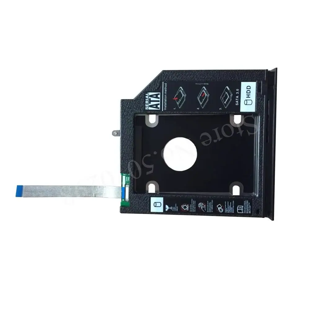 

With Bezel Panel Ribbon Cable 2nd 2.5 Hard Drive HDD SSD Optical bay Caddy Frame Tray for Dell Inspiron 3565 3578 3465 3468 3478
