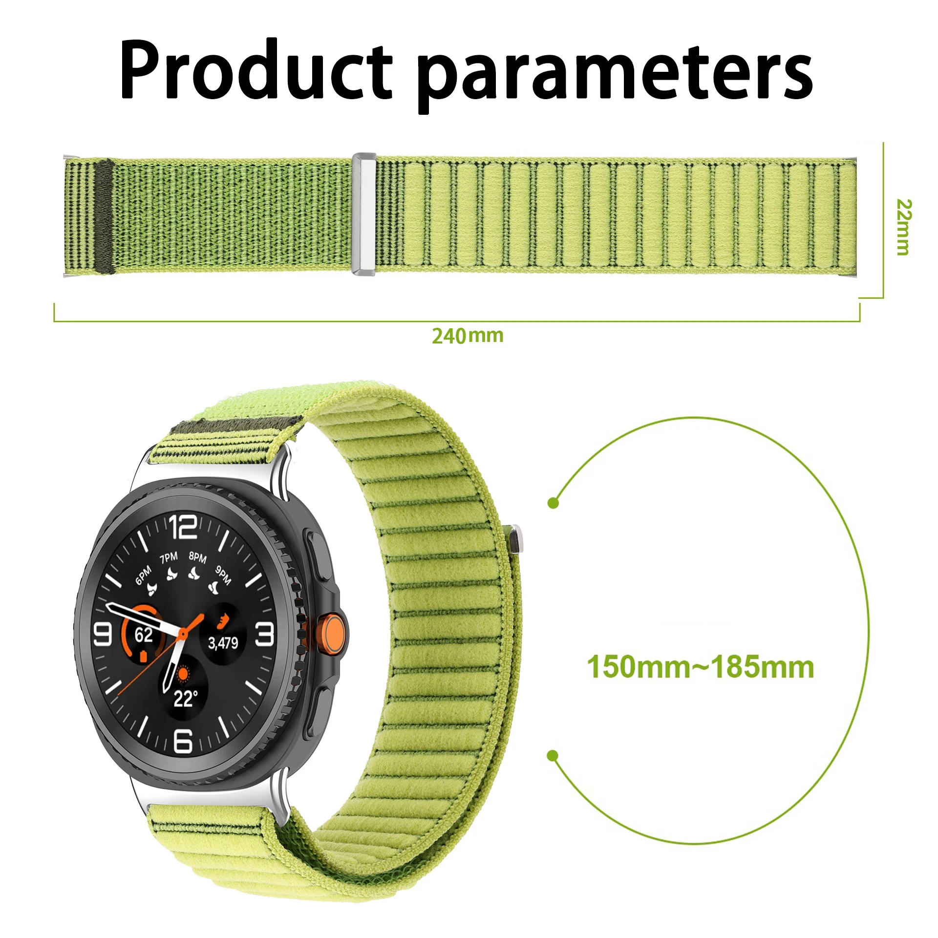 Stoffarmband für Samsung Galaxy Watch 9 8 44mm 40mm Sport Loop Ersatzarmband Correa Armband Watch8 46mm Classic Band Zubehör – Detail 2