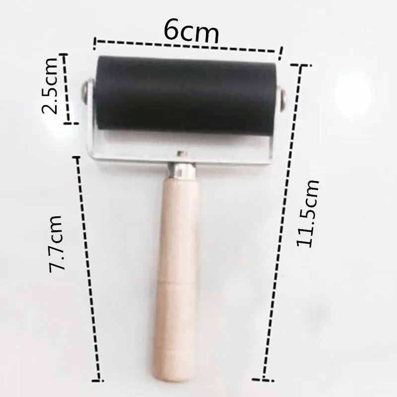 6cm Professional Rubber Roller Brayer Ink Painting Printmaking Roller Art Stamping Tool Paint Roller