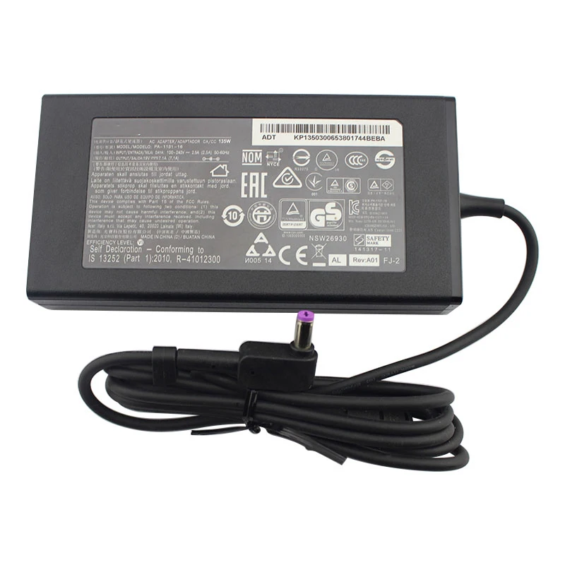 Imagem -04 - Adaptador ac para Carregador Portátil Acer Aspire V17 Nitro Liteon Adp135kb Pa-1131-16 Vn7792g59cl 135w 19v 7.1a 5.5x 1.7 mm