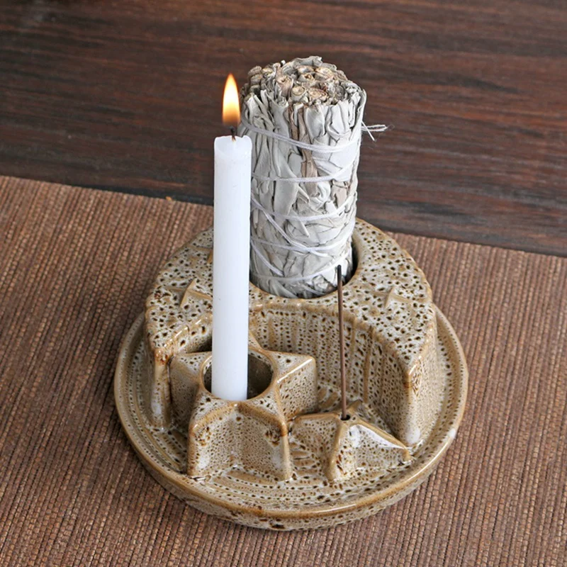 4 In 1 Candle Holder Ornaments Candlelight Dinner Props Light Luxury Ceramic Candle Lamp Dining Table Candle Holder