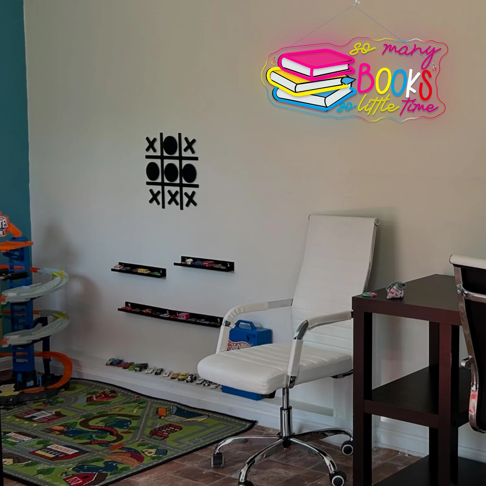 الكثير من الكتب لزوايا قليلاً من النيون للقراءة للأطفال، قارئ لتزيين الحائط لمكتبة الفصول الدراسية، هدية للنادي للمراهقين #5