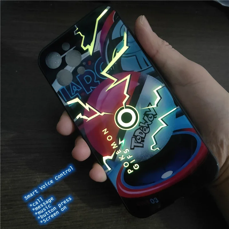 Funny Led Light Up Phone Case For iPhone 16 15 14 Plus 13 12 11 Pro Max X 7 8 X XR SE Glass Cool Shockproof Coque Funda Glow