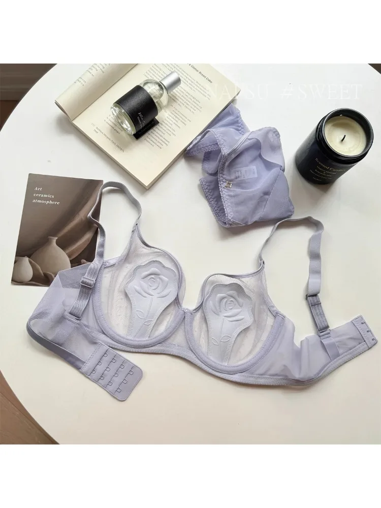 Transparenter Mesh-Minimizer-BH – Hase-Ohr-Lift, flexibler Bügel, volle Brust, dünne Körbchen, Anti-Show-Nippel |   Atmungsaktive Damenunterwäsche