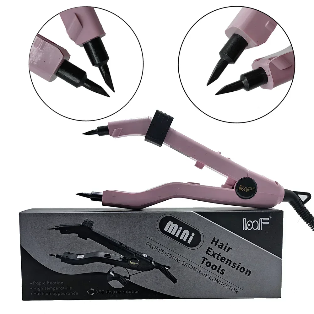 Sharp tip JR609 Quality  pink and green Heat Hair Connector Temperature Controllable Heat Iron Hair Extension Tools Kit