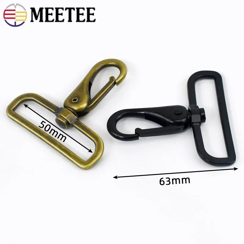 1-4 pz 50mm fibbie in pelle di metallo per borsa cinturino girevole chiusura a moschettone borsa cintura clip grilletto fibbia moschettone accessori