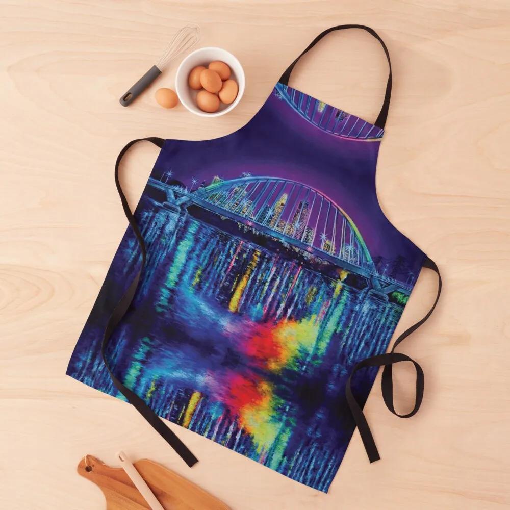 Fluorescent Skyline Apron For Men Men'ss Apron