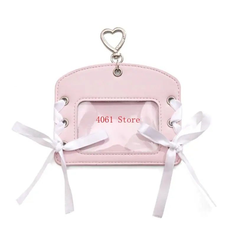 Contemporary Card Wallet Ribbon Tie Closure Premium PU Card Holder Protectors