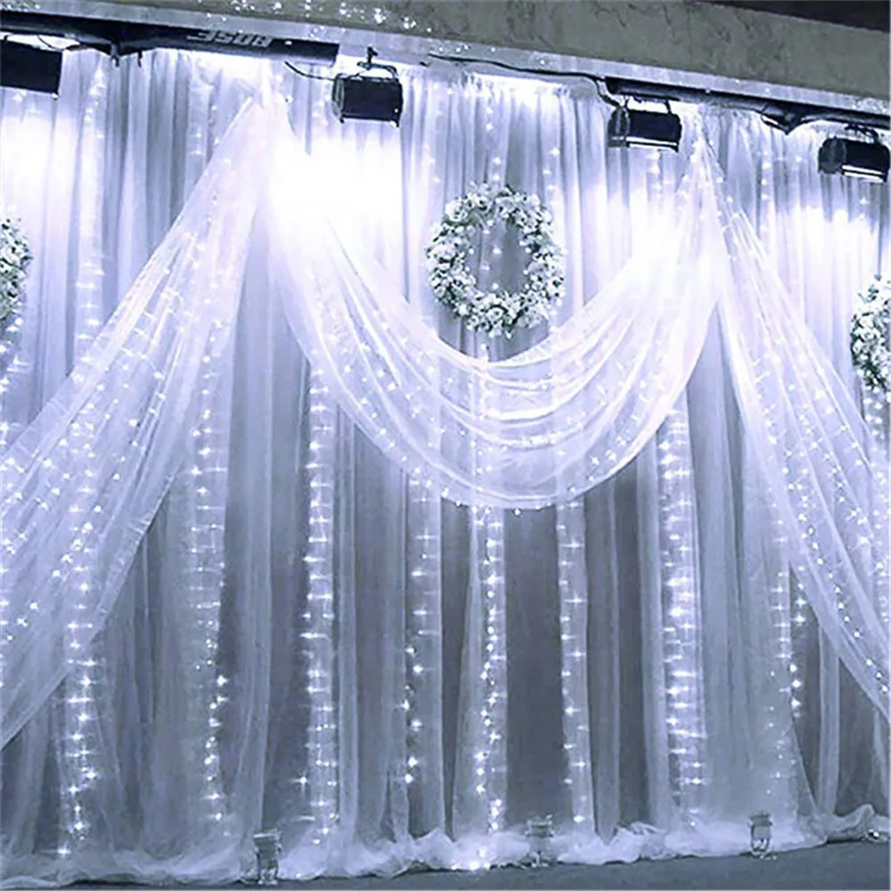 3x2m  8Modes Curtain Lights Fairy String Light Garland 220V 110V Festival Christmas Decoration New Year Wedding Party