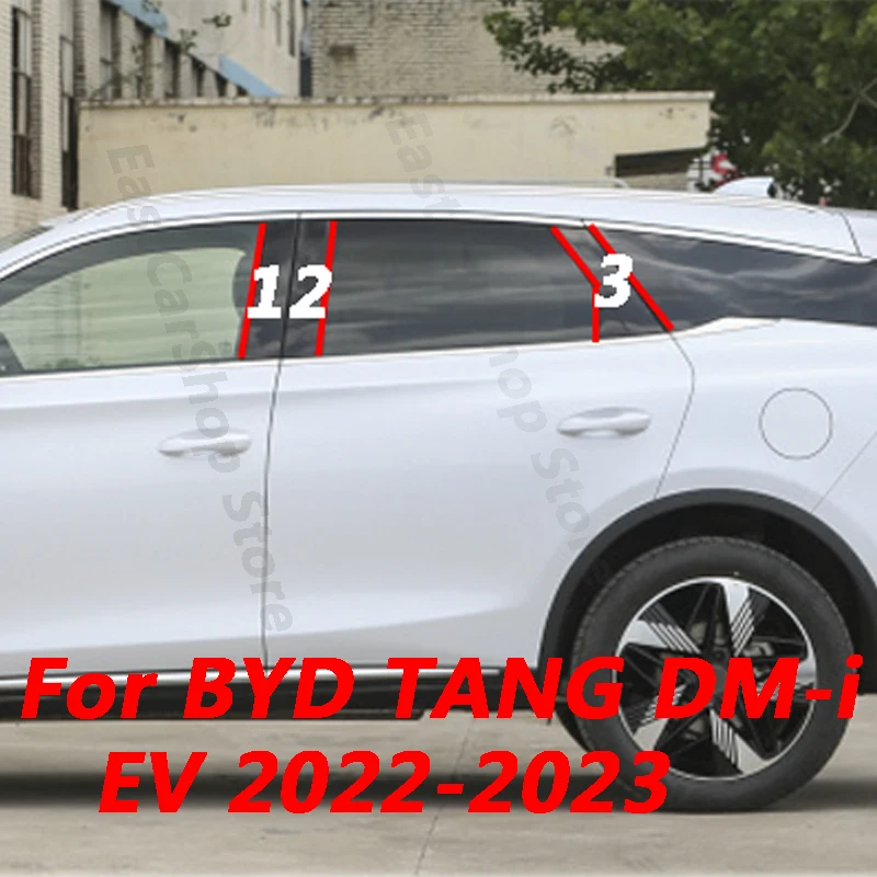 

For BYD TANG EV DMi 2022 2023 Car Door Central Window Middle Column Trim Decoration Strip PC B C Pillar Accessories