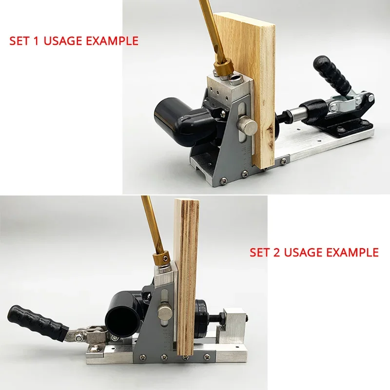 Pocket Hole Drill Guide Jig Kit Pocket Hole Jig For Collecting Dust For 15° Angled Holes Woodworking Tools For Strong Joints