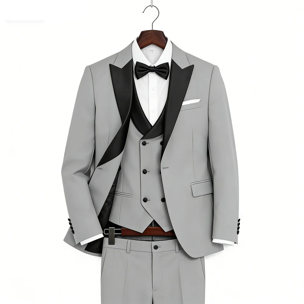 

Мужской костюм-тройка Luxo Dos Homens красного цвета, приталенный, с лацканами-пико, стандартной длины: пиджак, брюки и жилет.