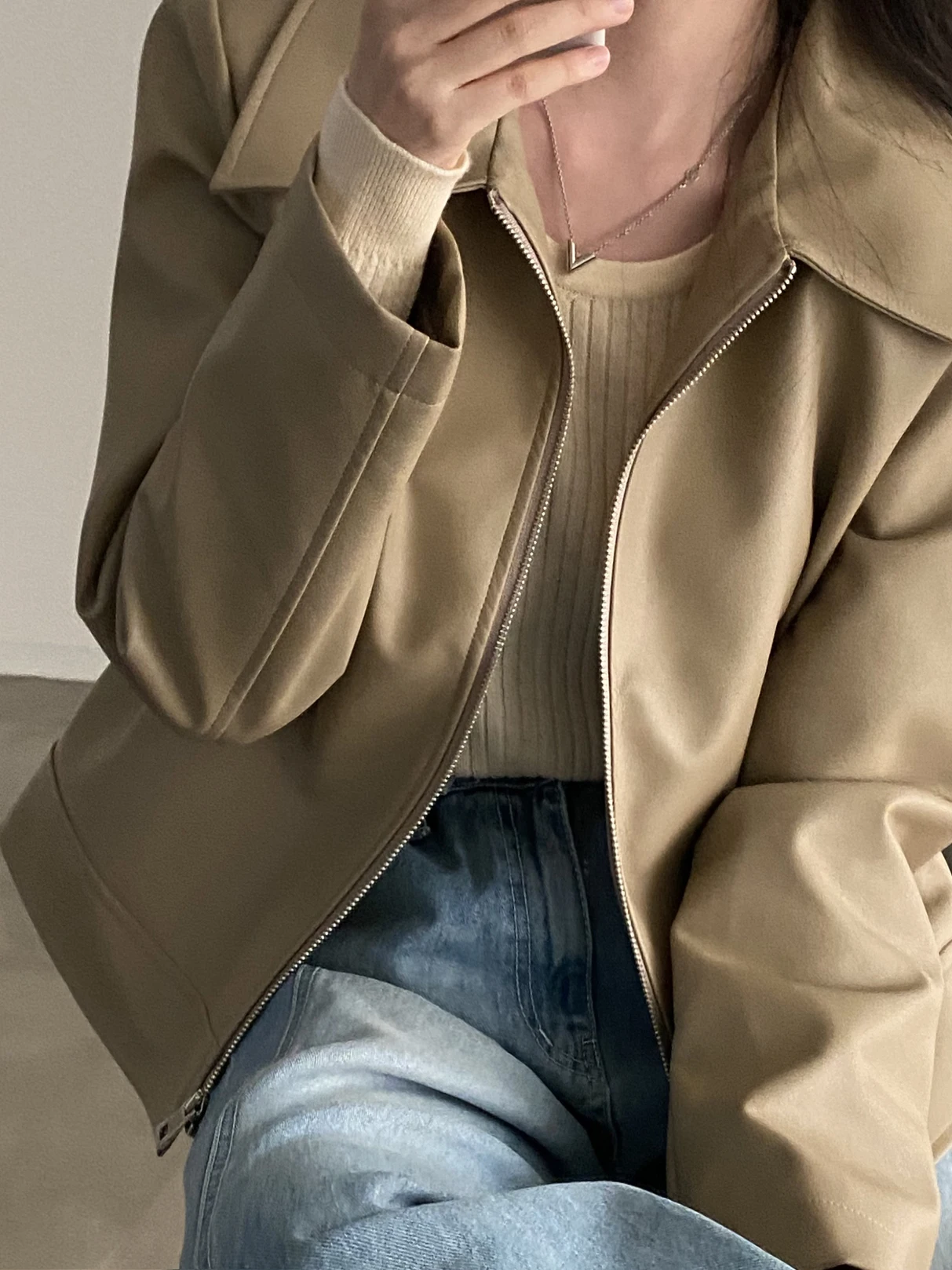 Sli Cool Girl's Biker Leder Jaet Damen Faionable Herbst Winter Long Sve PU Leder Reißverschluss Oberbekleidung