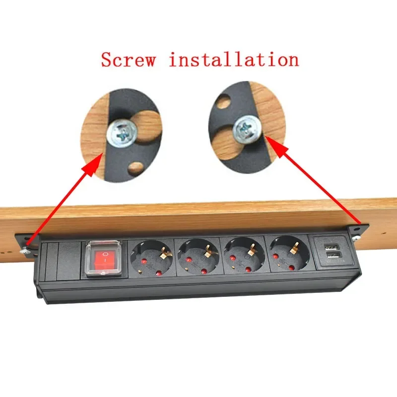 Desktop invisible socket PDU power strip network cabinet rack C14 port link 1-8AC EU wireless socket 16A/4000W with USB