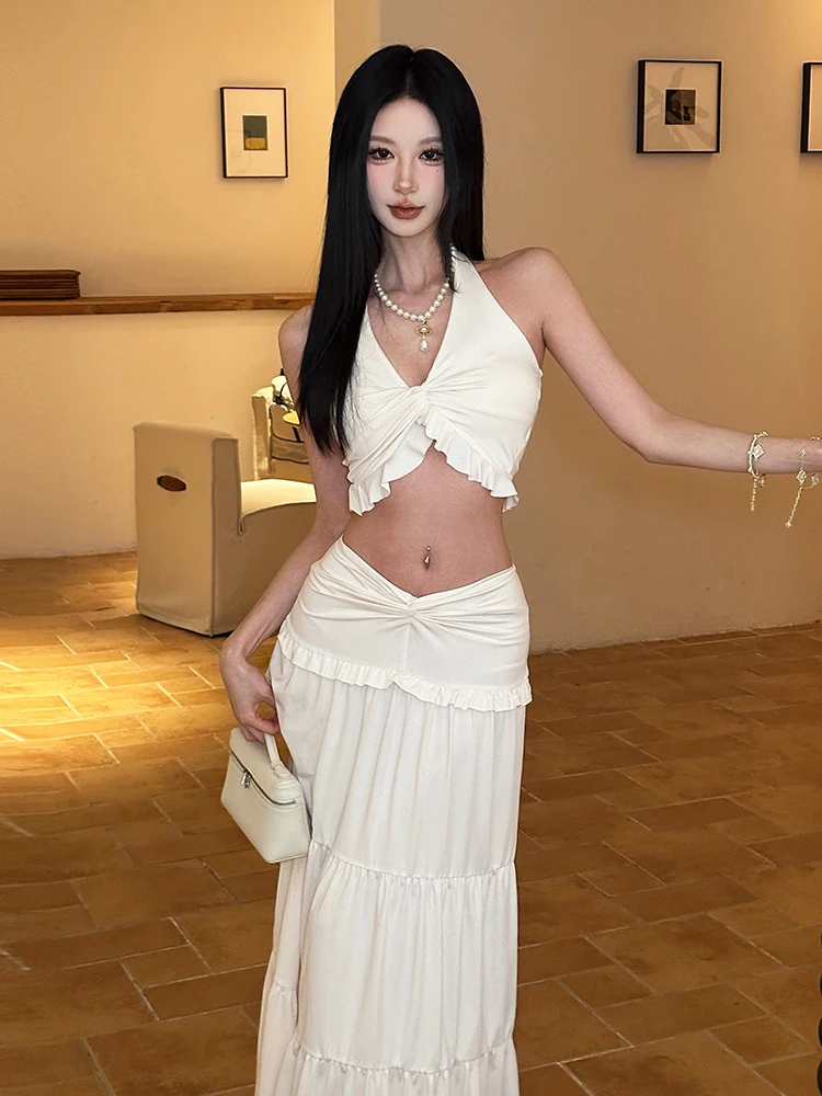 غريب سنور المرجان الأحمر خارج الكتف سترة منخفضة الخصر تنورة مجموعة المرأة Faion الربيع جمع البوليستر مزيج قطعتين دعوى