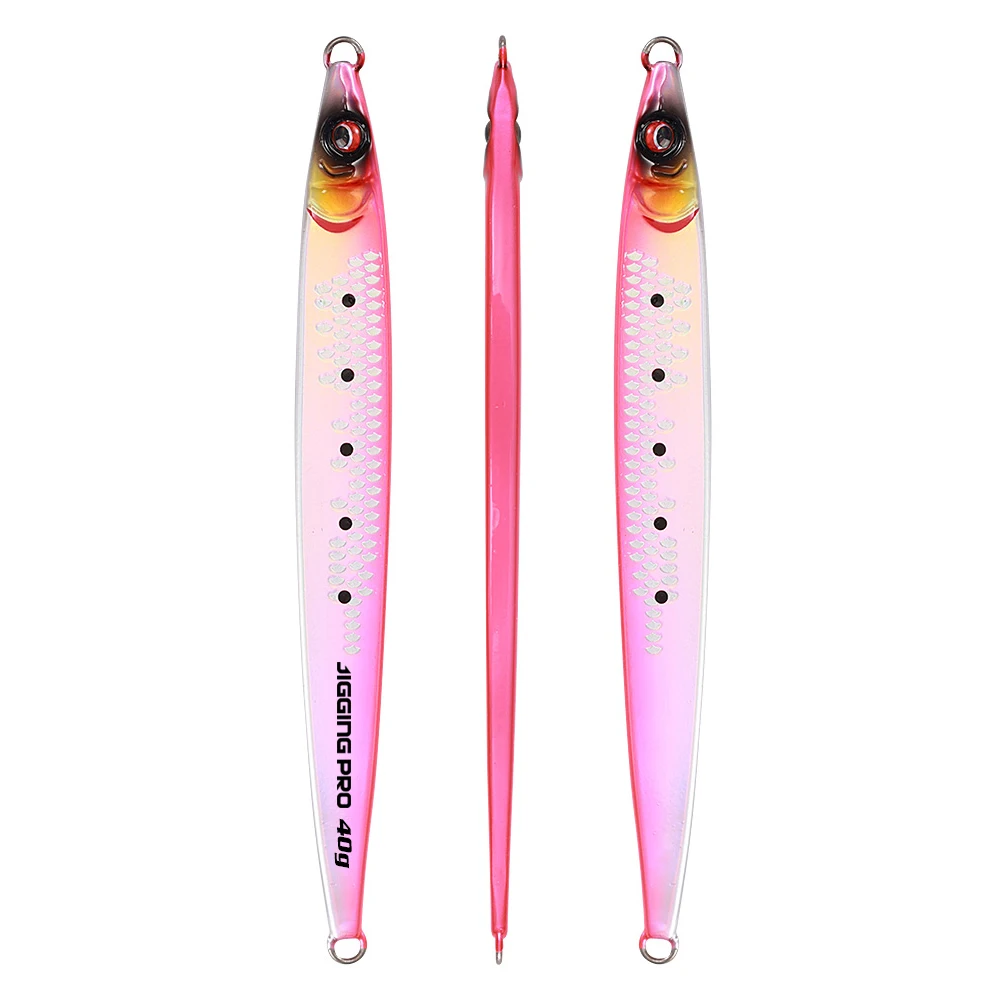 JIGGING PRO Sardine Slider Jigging Köder UV Shore Long Cast Metall Jig 40g 60g 80g 100g Salzwasser angeln Köder Künstliche Köder