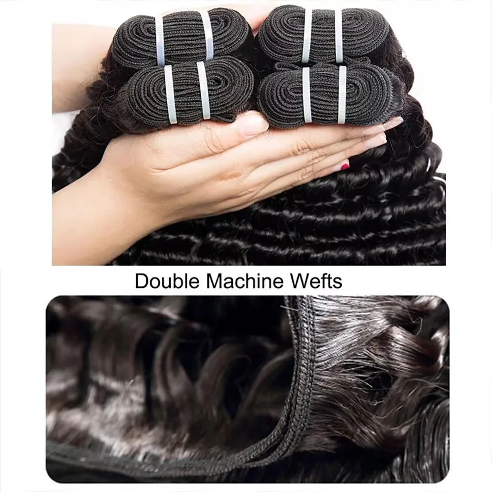 Mechones de 1/3/4 Uds., mechones de ondas profundas de 10-40 pulgadas, extensiones de cabello humano 100% cabello humano brasileño, mechones sin procesar para mujeres