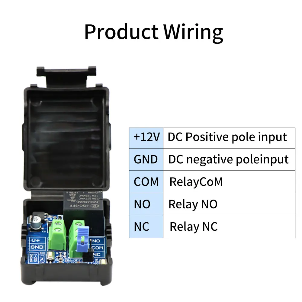 433Mhz Remote Control Wireless Switch DC 12V 1CH RF Relay Receiver & Transmitter For Lamp Door Electromagnetic Lock Exit Button - Image 6