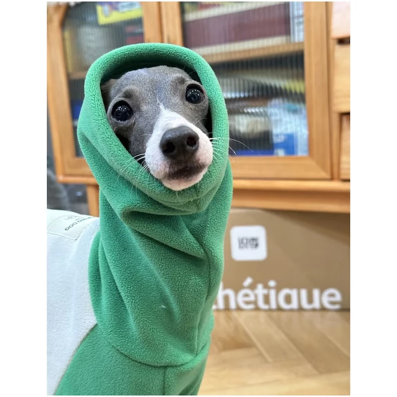 Italian Greyhound Whippet Lurcher Galgo Dog Clothing, Turtleneck Warm Fleece Dog Coat, Jammies, Pajamas, Jumpsuit