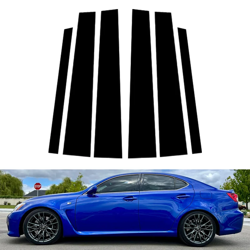 

Для Lexus IS 1999-2013 Автомобильное окно, дверь, колонна B C, накладка на стойку, глянцевые черные наклейки, аксессуары