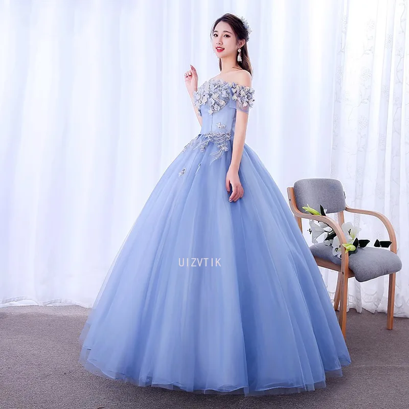 Sukienki Quinceanera Damskie Nowe Sukienki na Bal Maturalny Krótki Rękaw Odkryte Ramiona Suknia Balowa Słodki Kwiatowy Wzór Vestidos Debutantes Szyte na Miarę