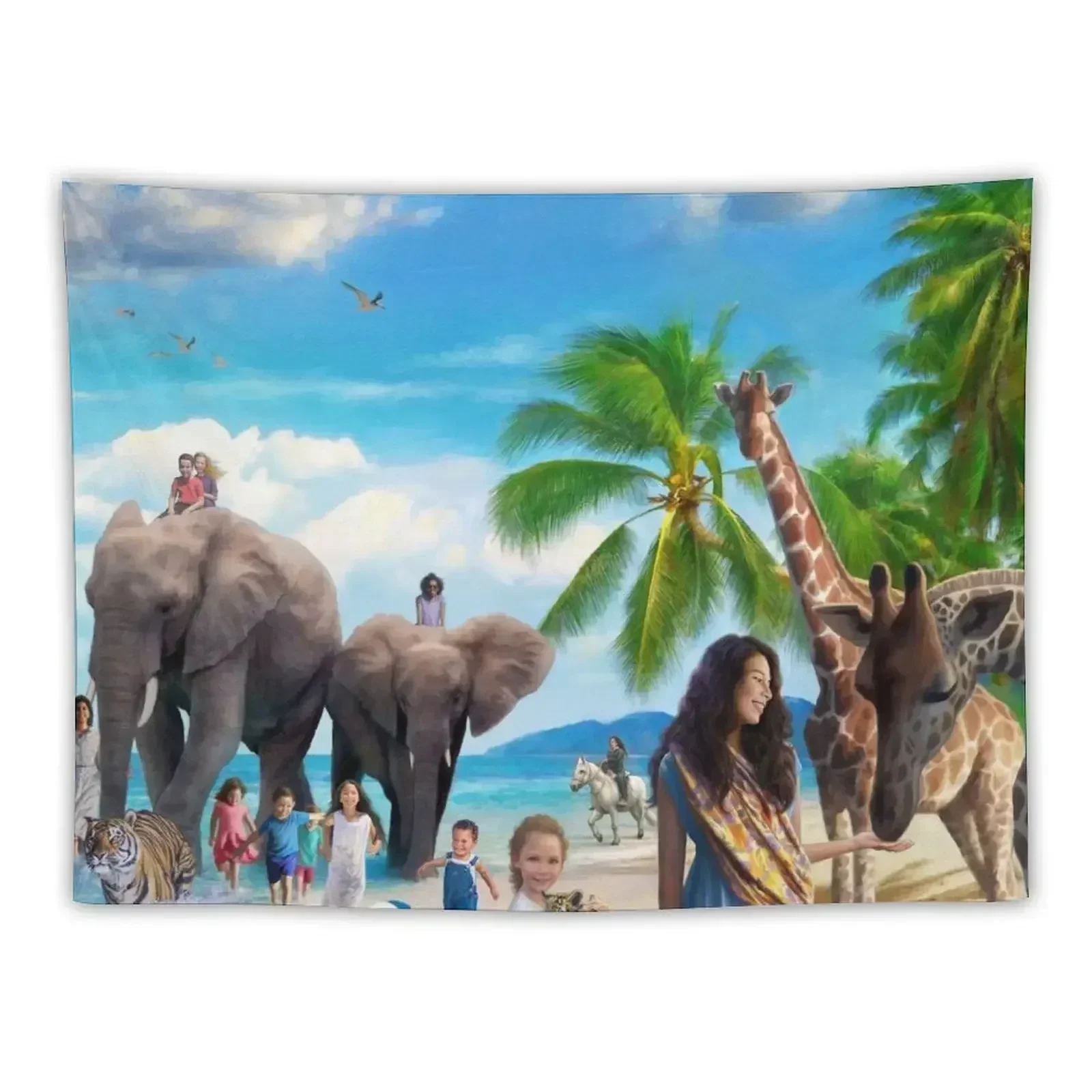 

Beach Paradise Tapestry Room Ornaments Mushroom Tapestry