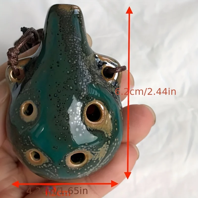 2023 Chinese Style 6 Hole Ocarina Multi-tone Ceramic Whistle Flute Ceramic Crafts Gifts Vintage Musical Instrument Accessories