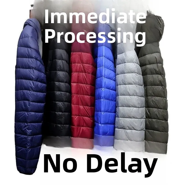 

Men's down Jaet 2023 New Lightweight Cotton Puffer Coat Middle Youth Large Size Autumn Winter Outerwear Anti-Season Cotton ...