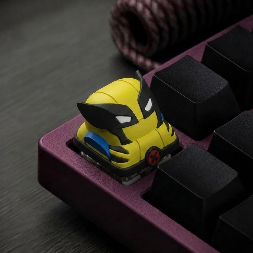 Yellow Warrior Keycaps, Cool and Stylish Character Design, Anime Accessories, universal ESC Key for the Cross-Axis