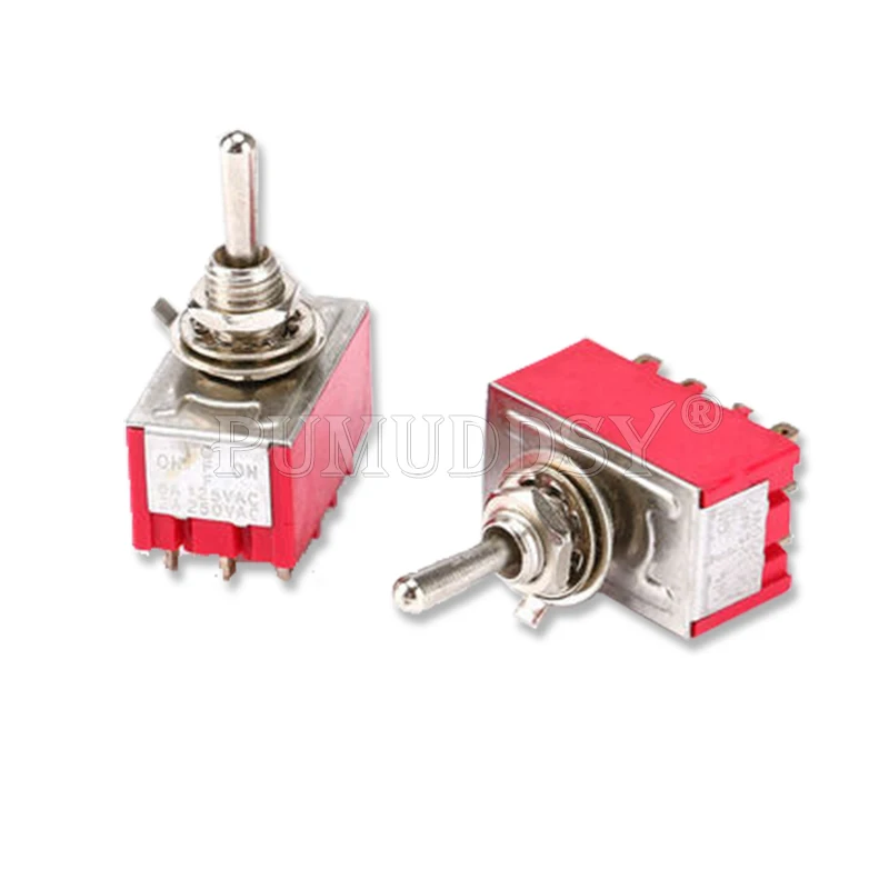 1PCS 3Pin SMTS-102 Toggle Switch 6A 125VAC Mini 6mm 9pin 12pin MTS-302 MTS-303 MTS-402 MTS-403 ON OFF SPDT DPDT ON OFF SMTS-202