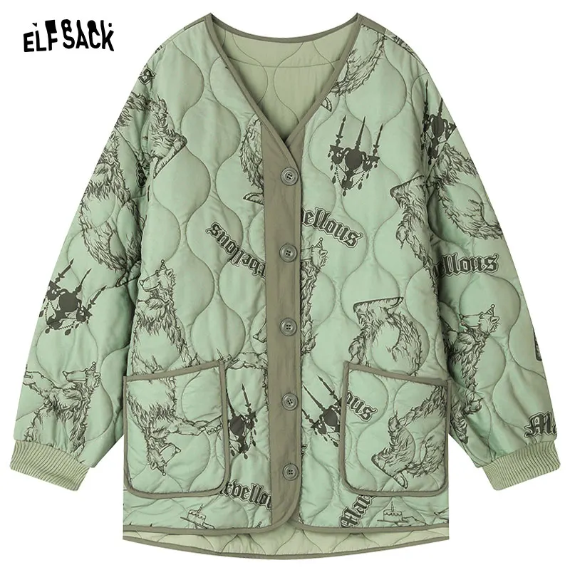 ELFSACK Cotton Jacket Women 2023 Autumn/Winter New Design Outwears