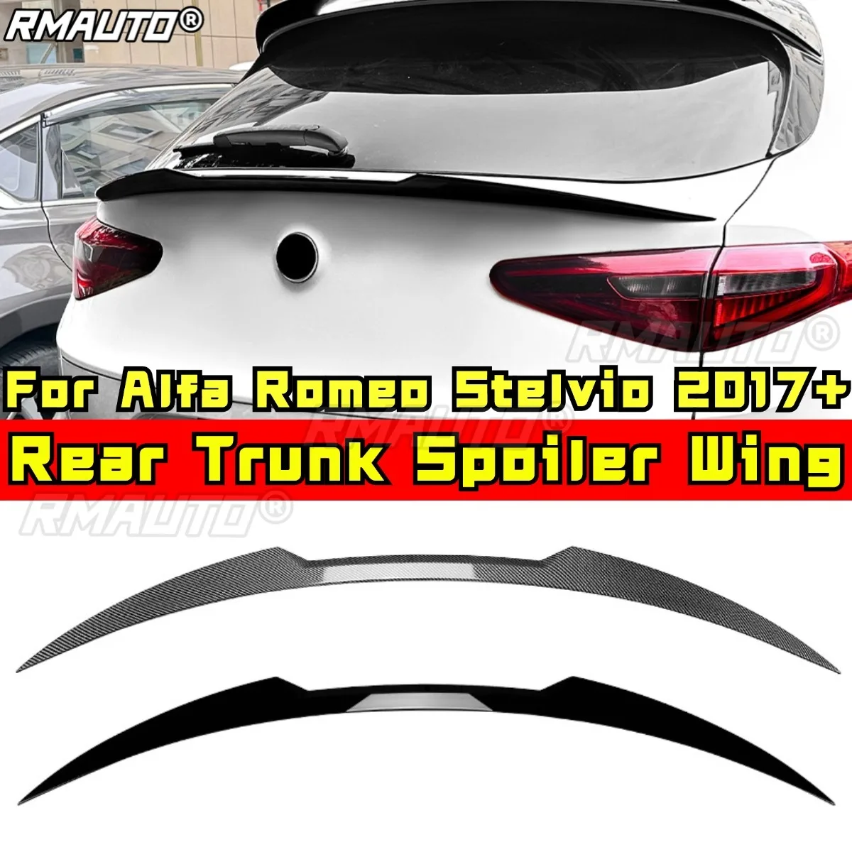 

For Alfa Romeo Stelvio 2017+ Body Kit Rear Trunk Spoiler Rear Trunk Wing Car Accessories Modification