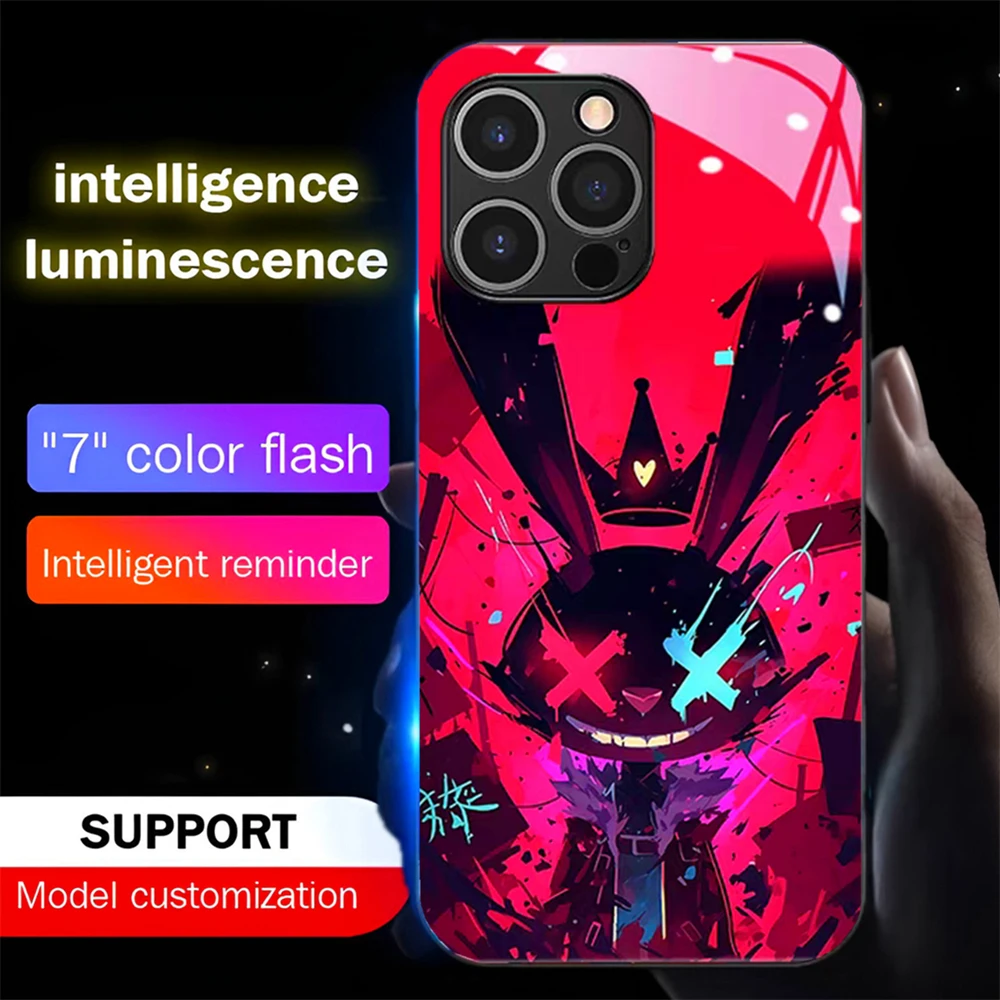 

Cartoon Graffiti Art LED Light Up Phone Case Glowing Back Cover For Samsung S26 S25 S24 S23 S22 S21 FE Note 20 Plus Ultra