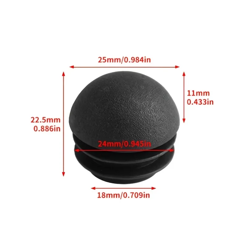 16Pcs Black Circular Plastic Plugs, Furniture Pipe End Caps, Durable Floor Protector Inserts for Table Legs, Tubing & Furniture