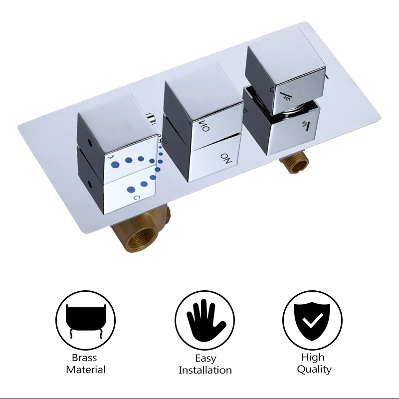 3 Ways Thermostatic Shower Mixing Valve brass chrome Bathroom accessoriy