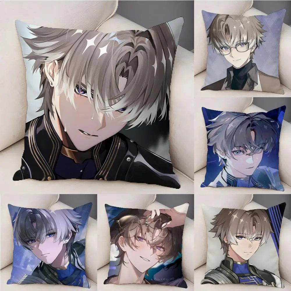 

Wuthering Game Xiangli Yao Cushion Cover Natural Linen Organic Fabric Double-Sided Printing Breathable For Decor