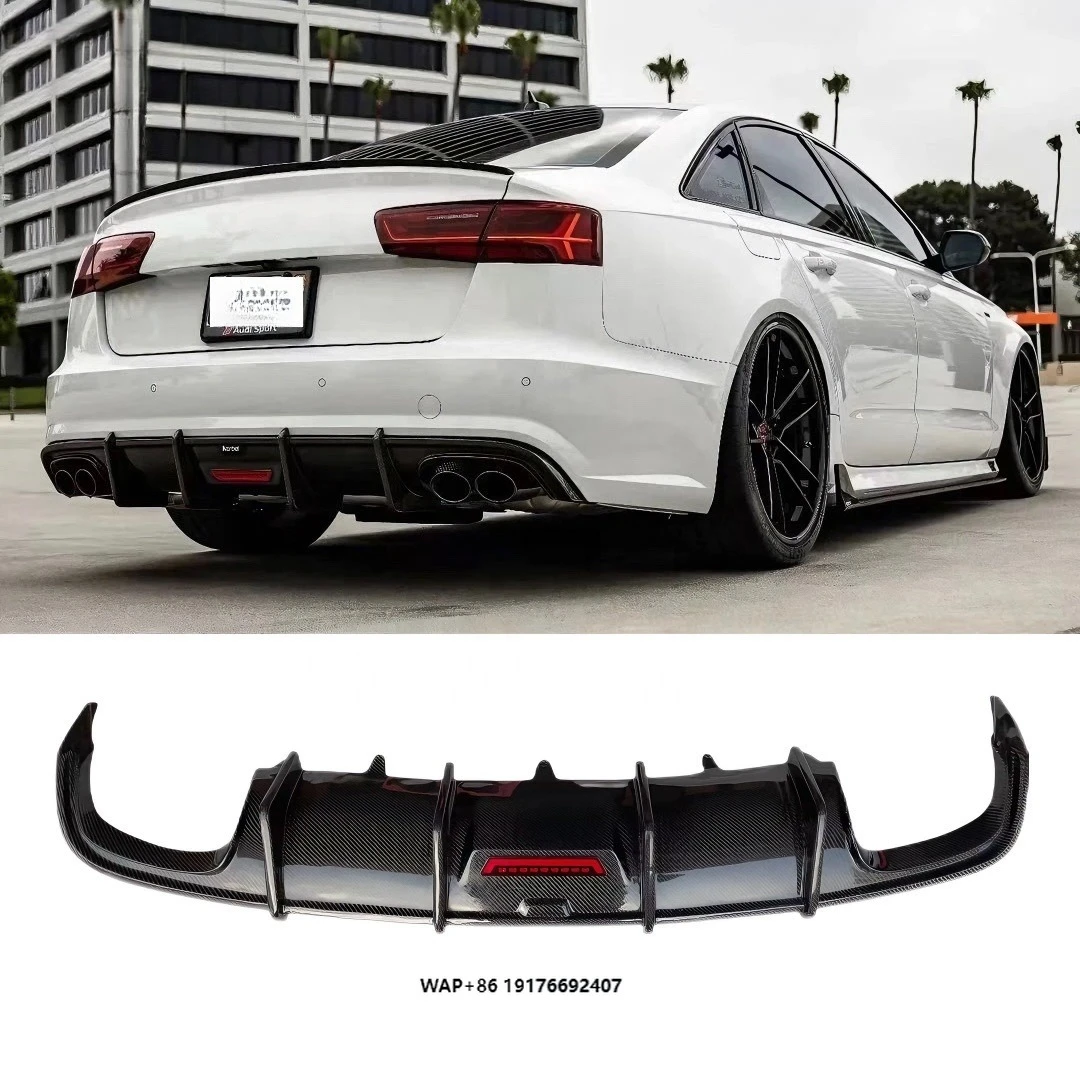 

Diffuser Carbon Fiber 2016-2018 forAudi S6 A6 C7 C7.5 KB Style Hole Sale Car Rear Bumper Diffuser Bodykit OEM Carbon Black 5kg