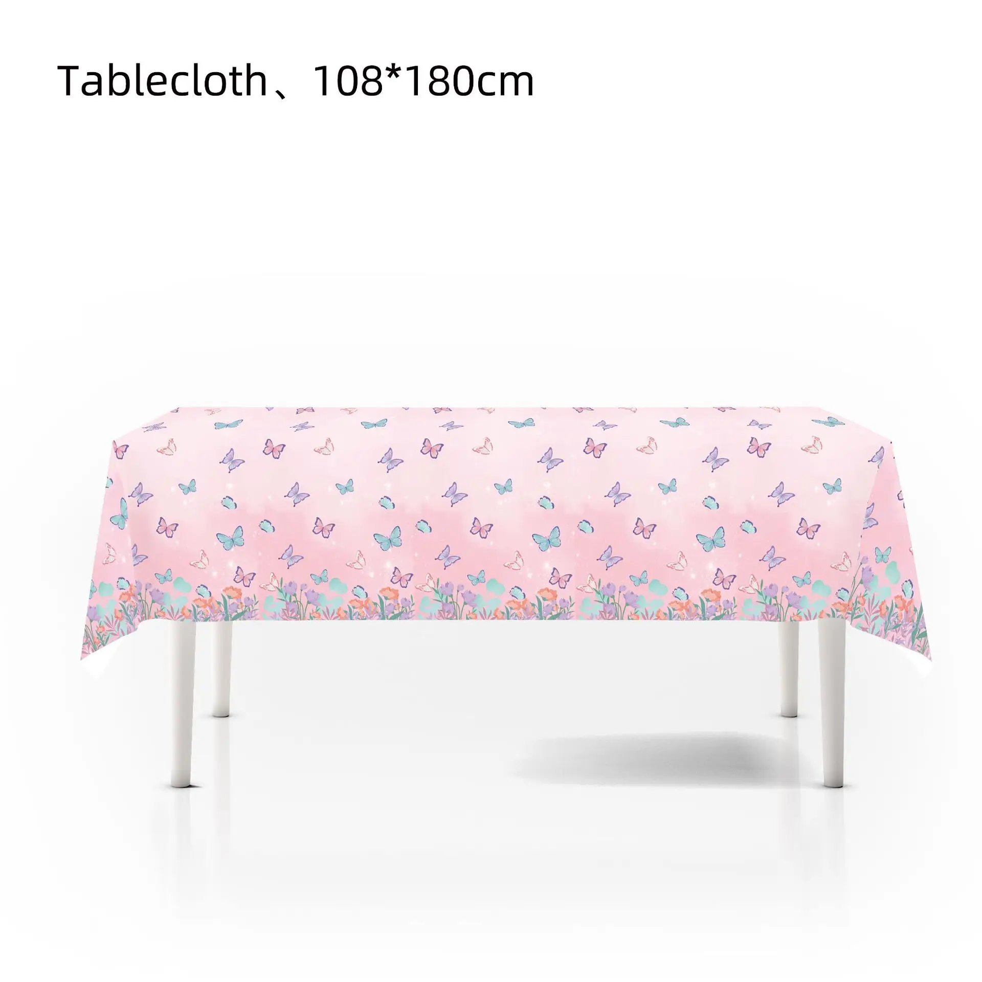Butterfly Disposable Tablecloth Plastic Rectangular Spring Butterfly Birthday Table Cover Happy 1st First Birthday Party Decor