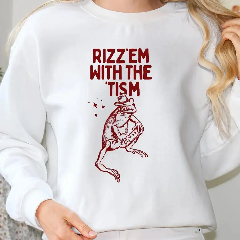 

Unisex Sweatshirt Long Sleeves Casual Hoodies Stylish Pullover Daily Wear Multiple Colors Versatile Rizz'em With The 'Tism