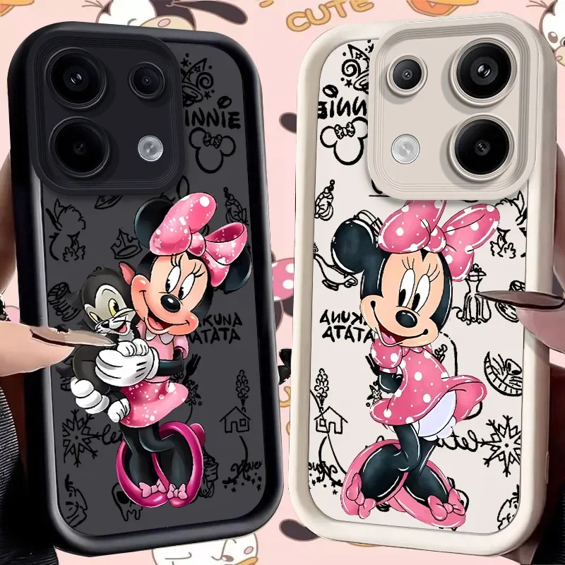 Disney Minnie Case for Xiaomi Redmi Note 13 12 Pro Plus 4G 5G 13C 12C Turbo 11 11S 10 10S 9 10A 10C 9C A2 A1 Dustproof TPU Cover