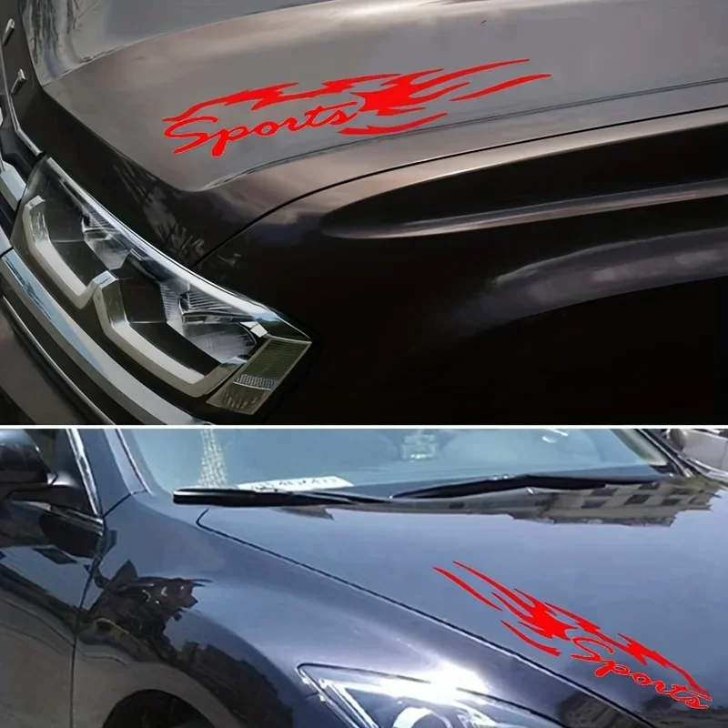 2 шт. стильная наклейка с спортивным логотипом Red Flame-наклейка в спортивном стиле для внешнего декора автомобиля и мотоцикла