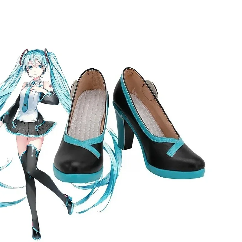 

Обувь в стиле аниме Miku V4, аниме, индивидуальный заказ, ботинки для косплея, аксессуары для костюмов на Хэллоуин, реквизит