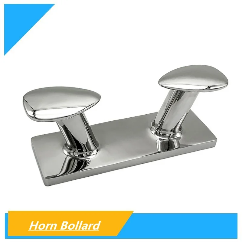 

12Inch Double Horn Bollard Boat Dock Cleat 316 Stainless Steel Boat Cleat Mooring Cleat Marine Double Cross for Boat Accessories