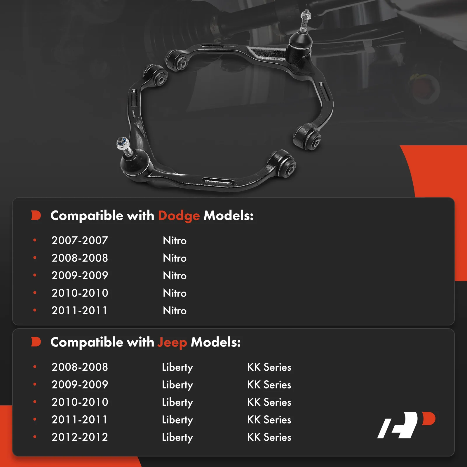 A-Premium 2x Front Upper Control Arm & Ball Joint Assembly for Jeep Liberty 2008-2012 Dodge Nitro 2007-2011