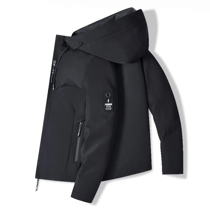 

Мужская уличная комфортная модная универсальная спортивная куртка для отдыха, ветрозащитная, дышащая, с капюшоном, для весны и осени