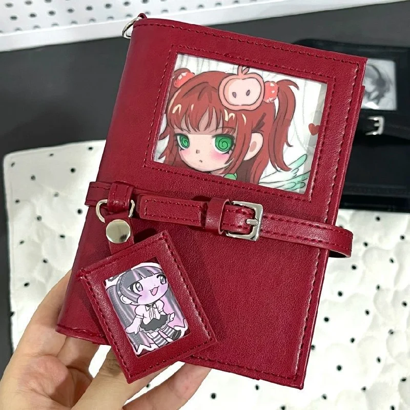 A7 Loose Leaf Binder Notebook Clear Cover Kawaii Pocket Journal Planner for School Students Stationery